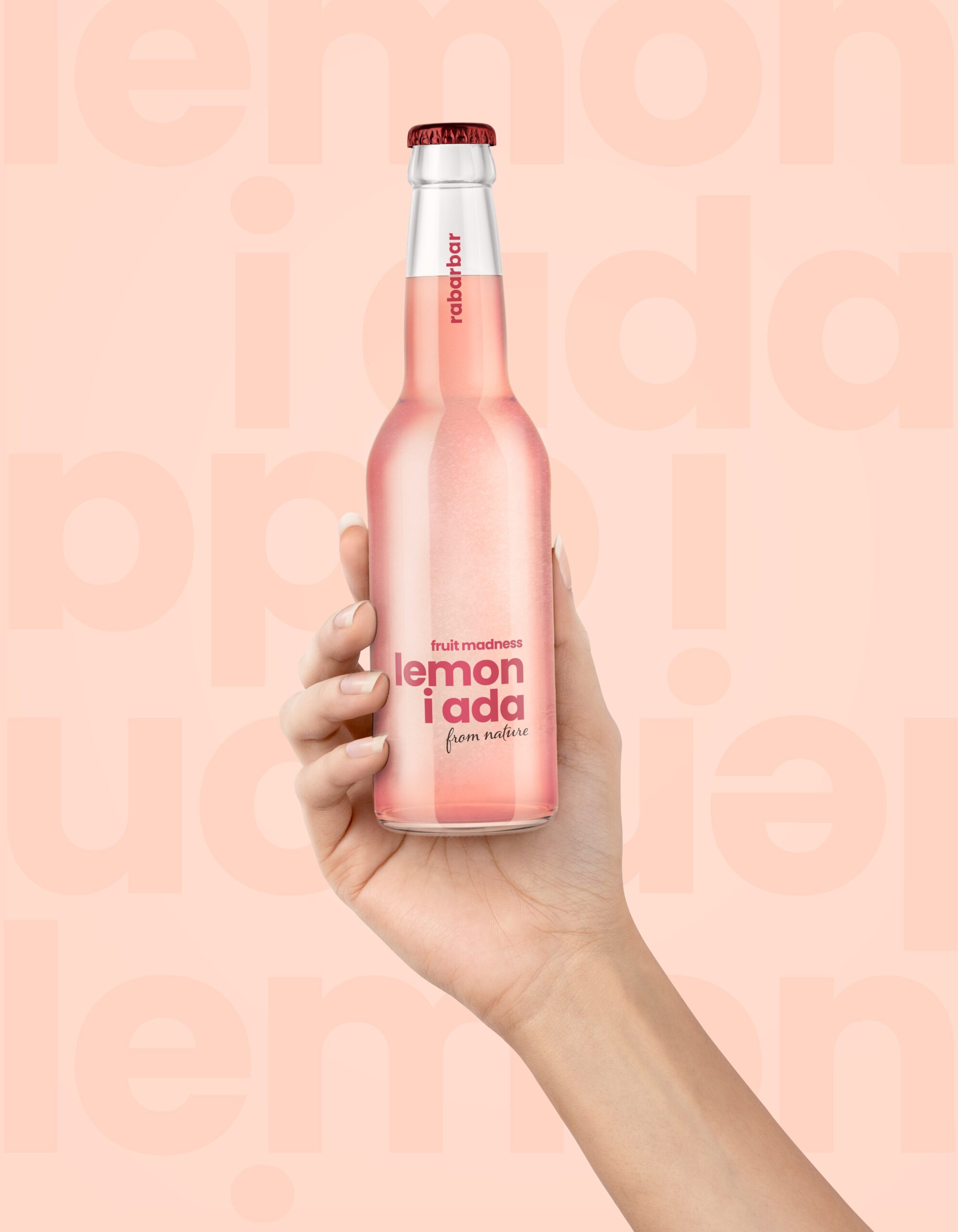 Lemon i Ada - from nature. Rabarbarowynapój - projekt etykiety .